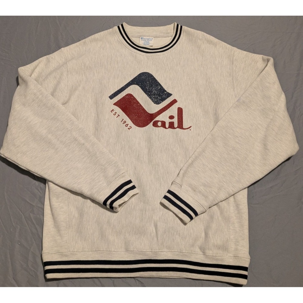 Vintage Vail Colorado Champion Reverse Weave Crewneck Sweatshirt Large Cream